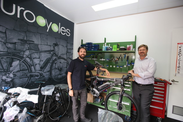 Abraham Wile (left) and Rick Krassoi foresee significant growth for Eurocycles in coming years.